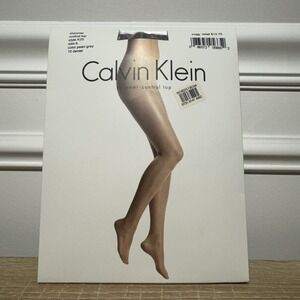 Calvin Klein Shimmer Control Top Pantyhose PEARL GREY Size B‎ K25 VTG 10 denier